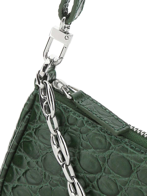 By Far Mini Rachel Embossed Chain-detailed Shoulder Bag