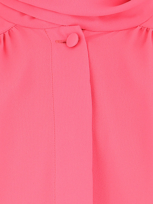 Balenciaga Pleated Neck Tie Blouse