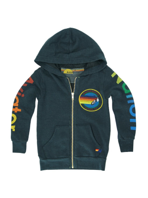 Kid's Aviator Nation Zip Hoodie - Charcoal