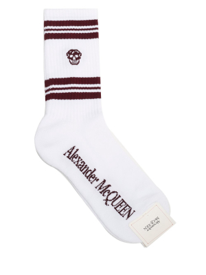 Alexander Mcqueen Logo Skull Crew Socks