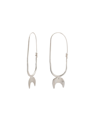 Fede Crescent Earrings - Silver