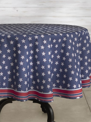 Americana Oilcloth Outdoor Round Tablecloth