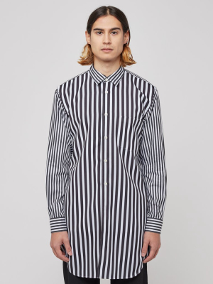 Two Layer Striped Shirt In Black/white