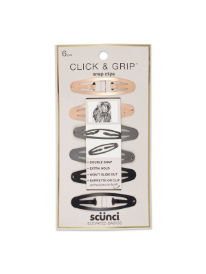 Scunci Extra Hold Double Snap Clips - 6 Ct