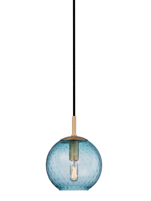 Rousseau 1 Light Pendant-blue Glass