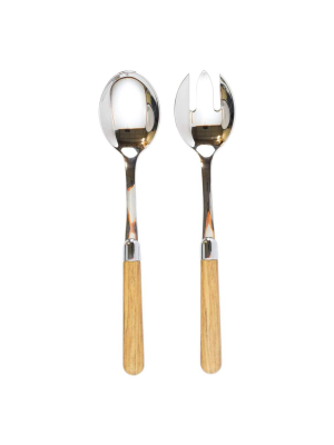 Vietri Albero Oak Salad Server Set