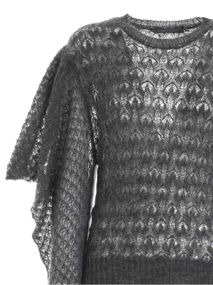 Alberta Ferretti Ruffled Sleeves Knit Jumper