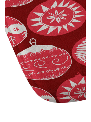 Gabriela Fuente Noel Memory Foam Bath Mat Red - Deny Designs