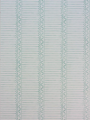 Dômiers Wallpaper In Turquoise And Gray From The Les Rêves Collection By Nina Campbell