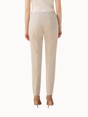 Slim Leg Cotton Techno Stretch Pants With Side Zip