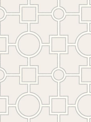 Matrix Light Grey Geometric Wallpaper From The Symetrie Collection By Brewster Home Fashions