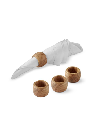 Olivewood Napkin Rings, Set Of 4