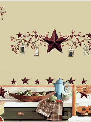 Country Stars And Berries Peel And Stick Wall Decal - Roommates