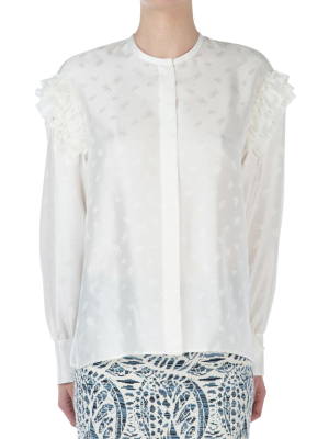 Chloé Jacquard Ruffled Blouse