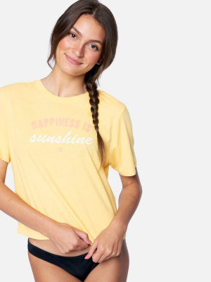 Happy Sun Washed Cropped Tee