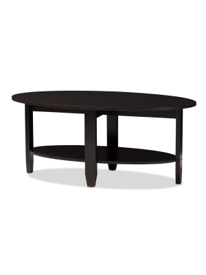 Ancelina Modern And Contemporary Finished Coffee Table Dark Brown - Baxton Studio