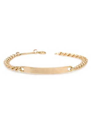 Men's 14k Gold Medium Curb Chain Id Bracelet