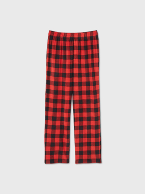 Men's Holiday Buffalo Plaid Fleece Matching Family Pajama Pants - Wondershop™ Red