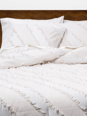 White Diagonal Comforter & Sham Set - Opalhouse™