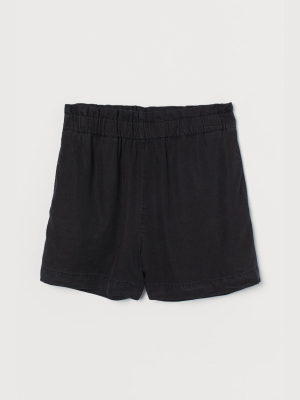 Pull-on Lyocell-blend Shorts