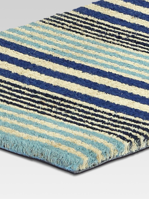 23" X 35" Cool Stripe Doormat Blue - Threshold™