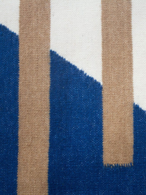 Luna Stripes Wool Rug - Blue