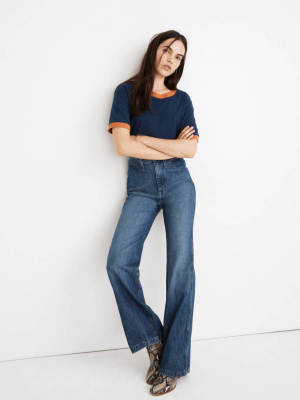 11" High-rise Flare Jeans In Mersey Wash: Welt Pocket Edition
