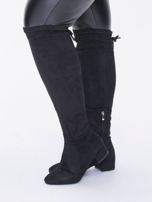 Faux Suede Knee Boots (wide)