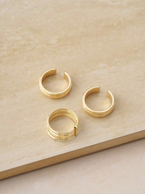 Easy Golden Stackers 18k Gold Plated Ring Set