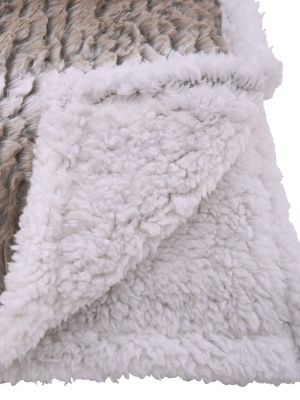 50"x60" Faux Fur Design Sherpa Throw Blanket - Saro