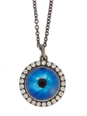 Deep Blue Glass Evil Eye W-ox-chd