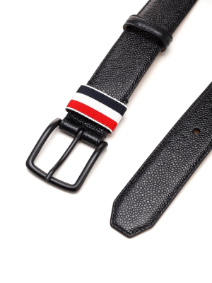 Thom Browne Rwb Stripe Buckle Belt