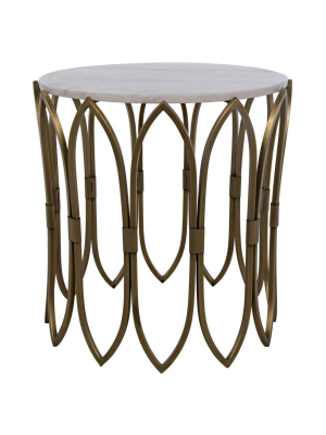 Nola Side Table, Metal W/brass Finish