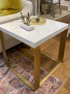 Calypso Side Table White Eggshell Top