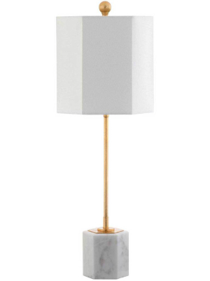 Mack Marble Table Lamp White/gold Leaf (set Of 2)