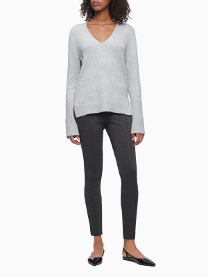 Grey Marled Stretch Pull-on Leggings