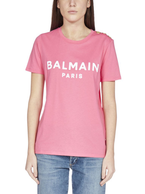 Balmain Flocked Logo T-shirt