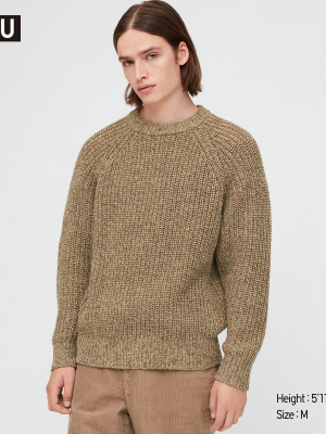 Men U Low Gauge Crew Neck Long-sleeve Sweater