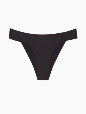 Veronica Fold Over Hipster Bikini Bottom - Black