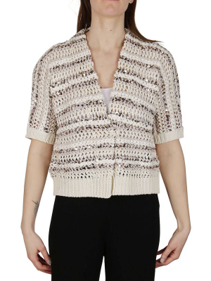 Brunello Cucinelli Knitted Short-sleeve Cardigan