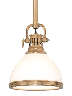 Hudson Valley Lighting Randolph Pendant - Aged Brass & Opal Glossy