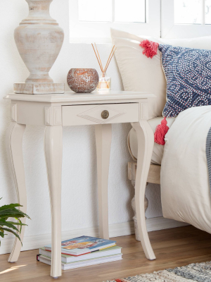 Collins Side Table With Drawer Cream - Finch