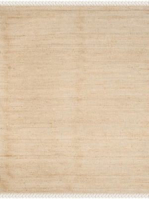 Natural Fiber Solid Ivory Area Rug