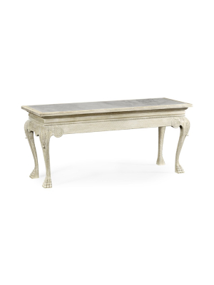 York Venetian White Oak Console