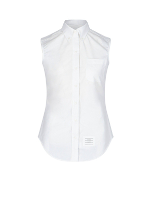 Thom Browne Sleeveless Grosgrain Poplin Shirt