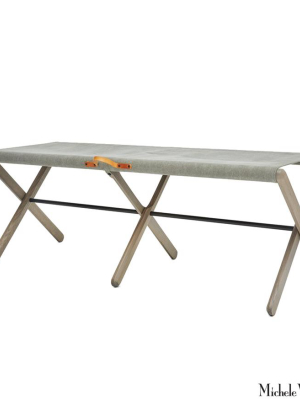 Folding Wood Canvas Bench Dark Ash