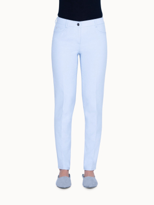 Pants In Cotton Silk Stretch Double Face With Front Closure