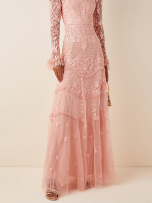 Marigold Rose Embellished Tulle Gown