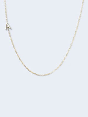 "a" Alphabet Letter Necklace In Yellow Gold