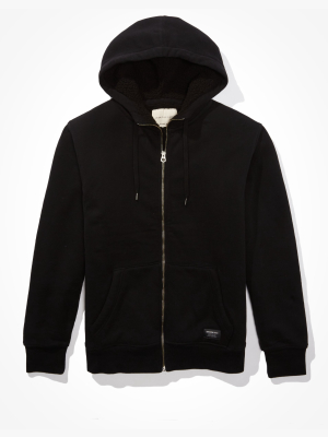 Ae Cozy Sherpa Lined Fleece Zip-up Hoodie